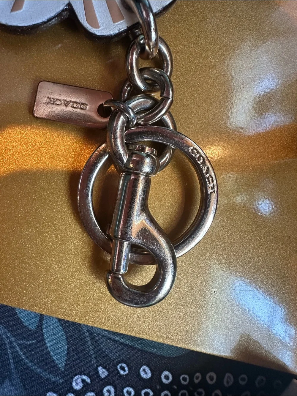 Coach Tea Rose Bag Charm in Chalk